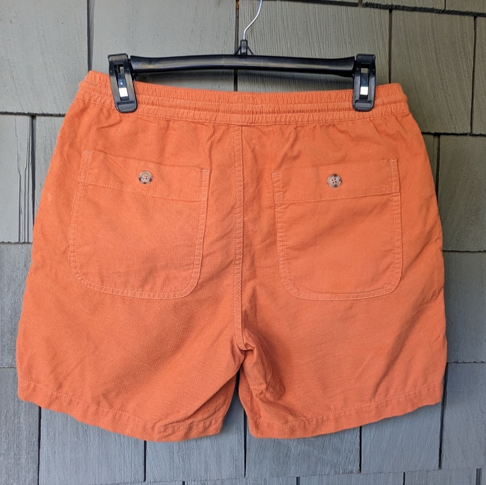 Taylor Stitch Apres Shorts Men XSMALL XS Drawstring Waist Casual Corduroy Orange